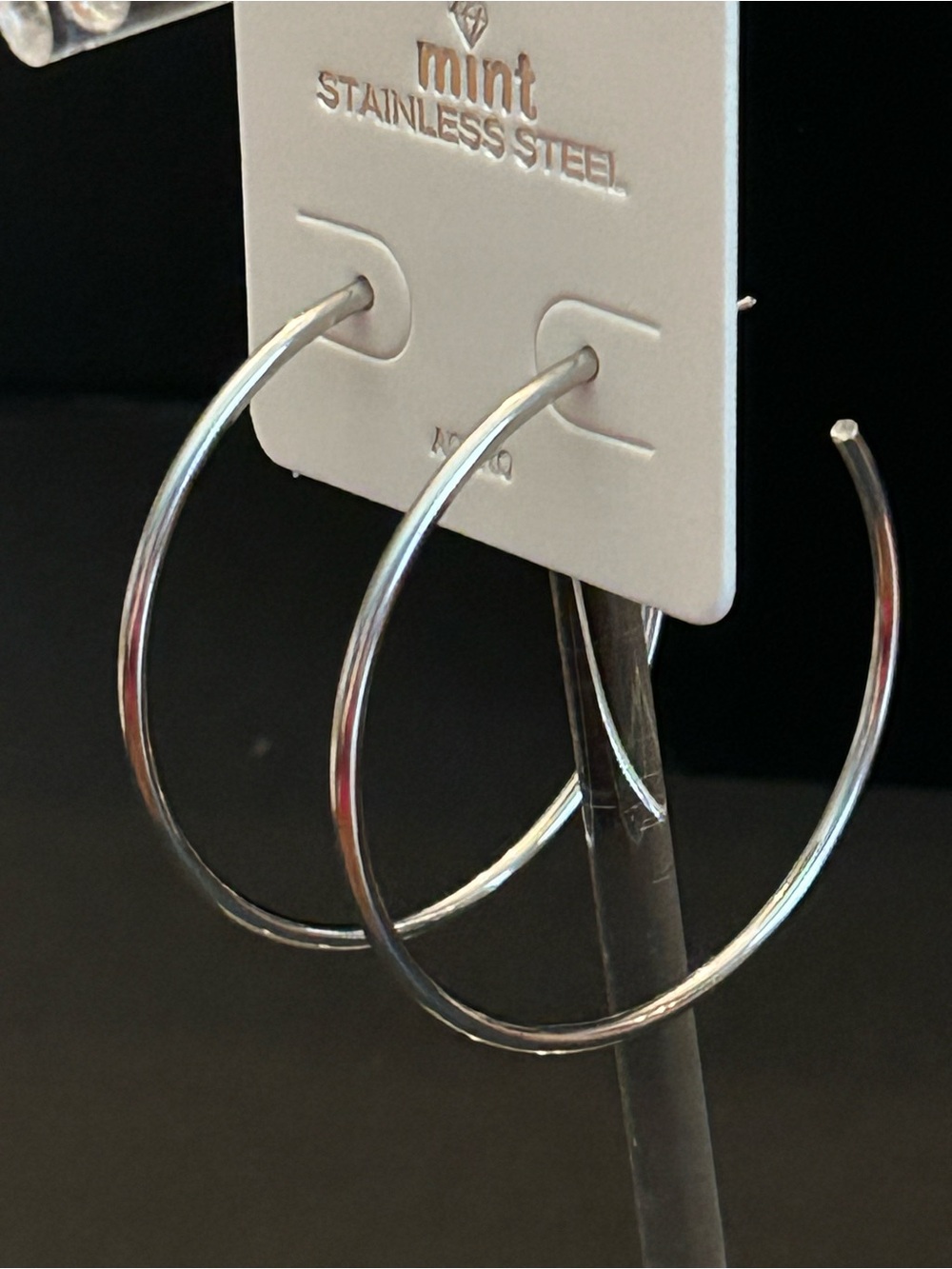 BUY 1 GET 1 FREE Silver Large 2 Inch Hoop Earrings Stainless Steel NWT
